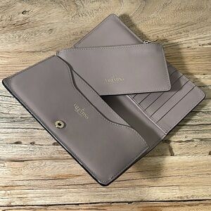 Valentino Rockstud Wallet with Removable Coin Pouch